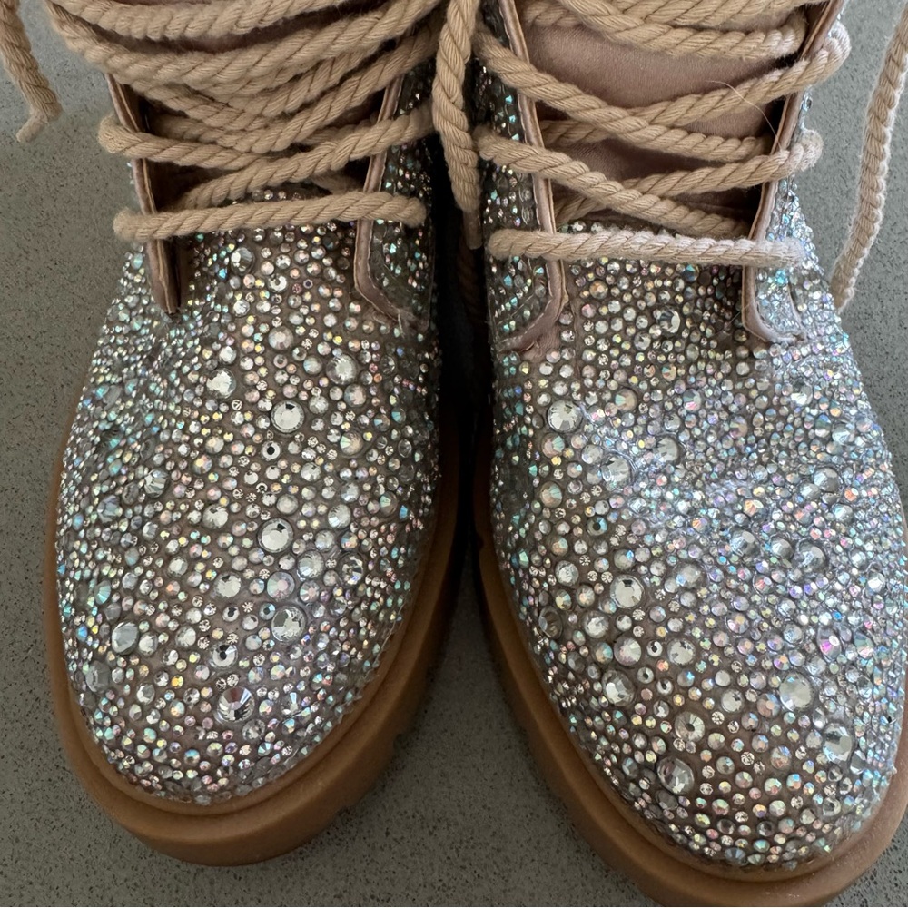 Betsey Johnson Rhinestone Combat Boots - Picture 3 of 10